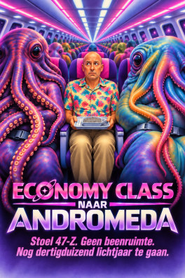 Economy Class naar Andromeda – Stoel 47-Z. Geen beenruimte. Nog dertigduizend lichtjaar te gaan.