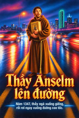 Thầy Anselm lên đường – Năm 1347, thầy ngã xuống giếng, rồi rơi ngay xuống đường cao tốc.