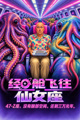 经济舱飞往仙女座 – 47-Z座。没有腿部空间。还剩三万光年。